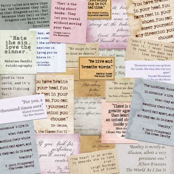 Vintage Style Literature Quotes Stickers