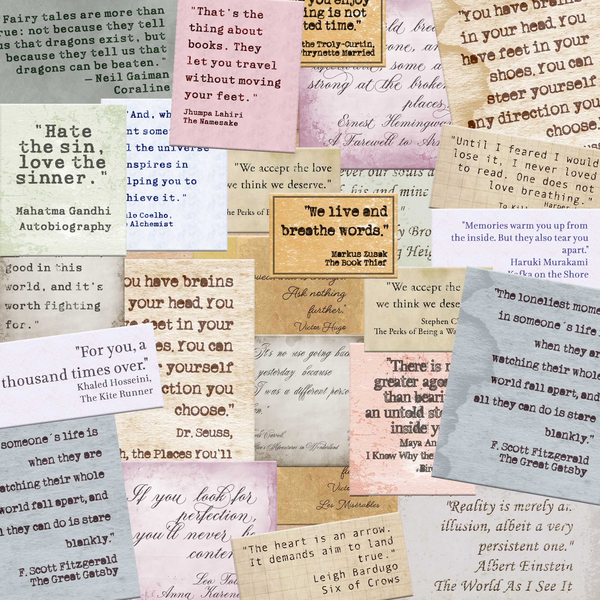 Vintage Style Literature Quotes Stickers