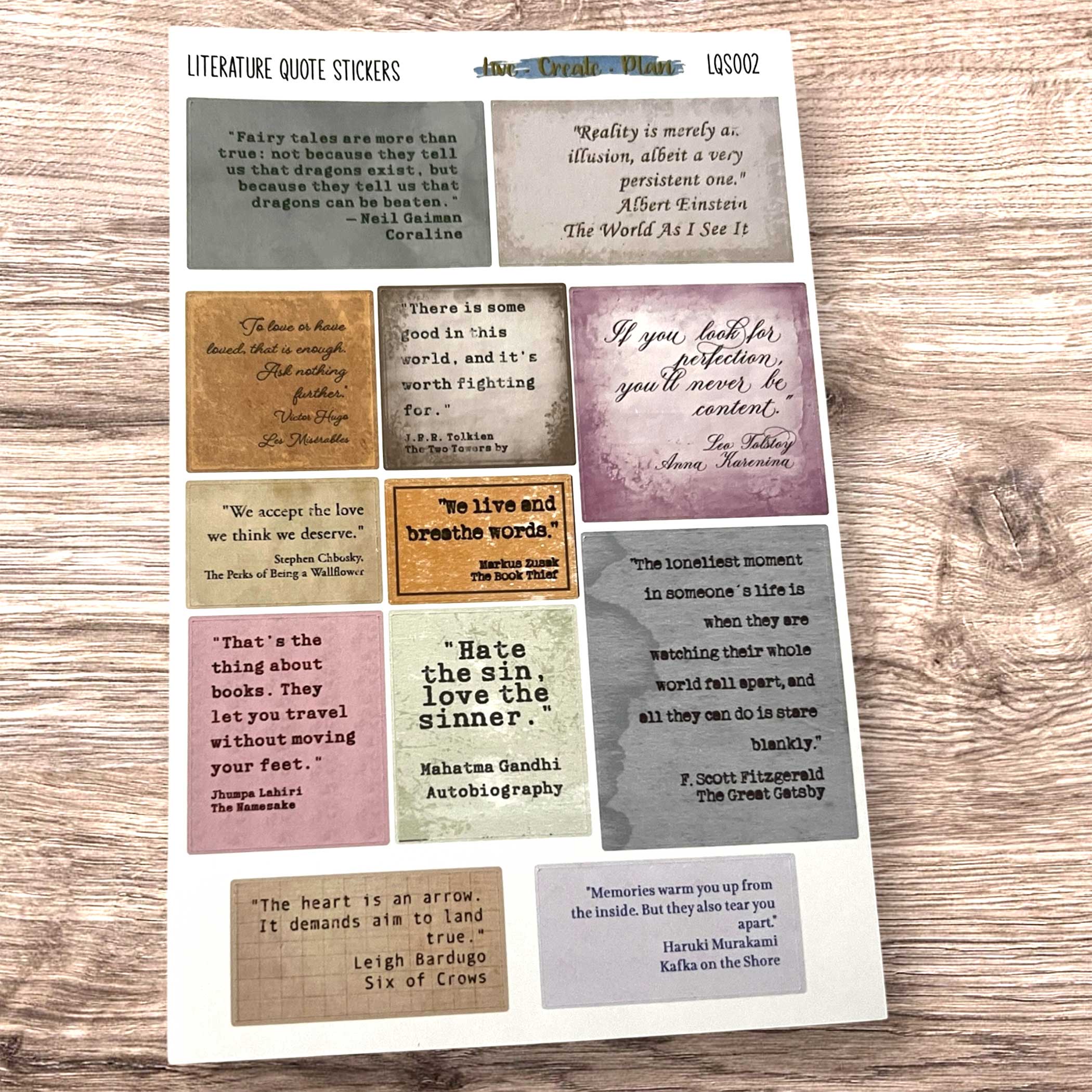 Vintage Style Literature Quotes Stickers - Image 2