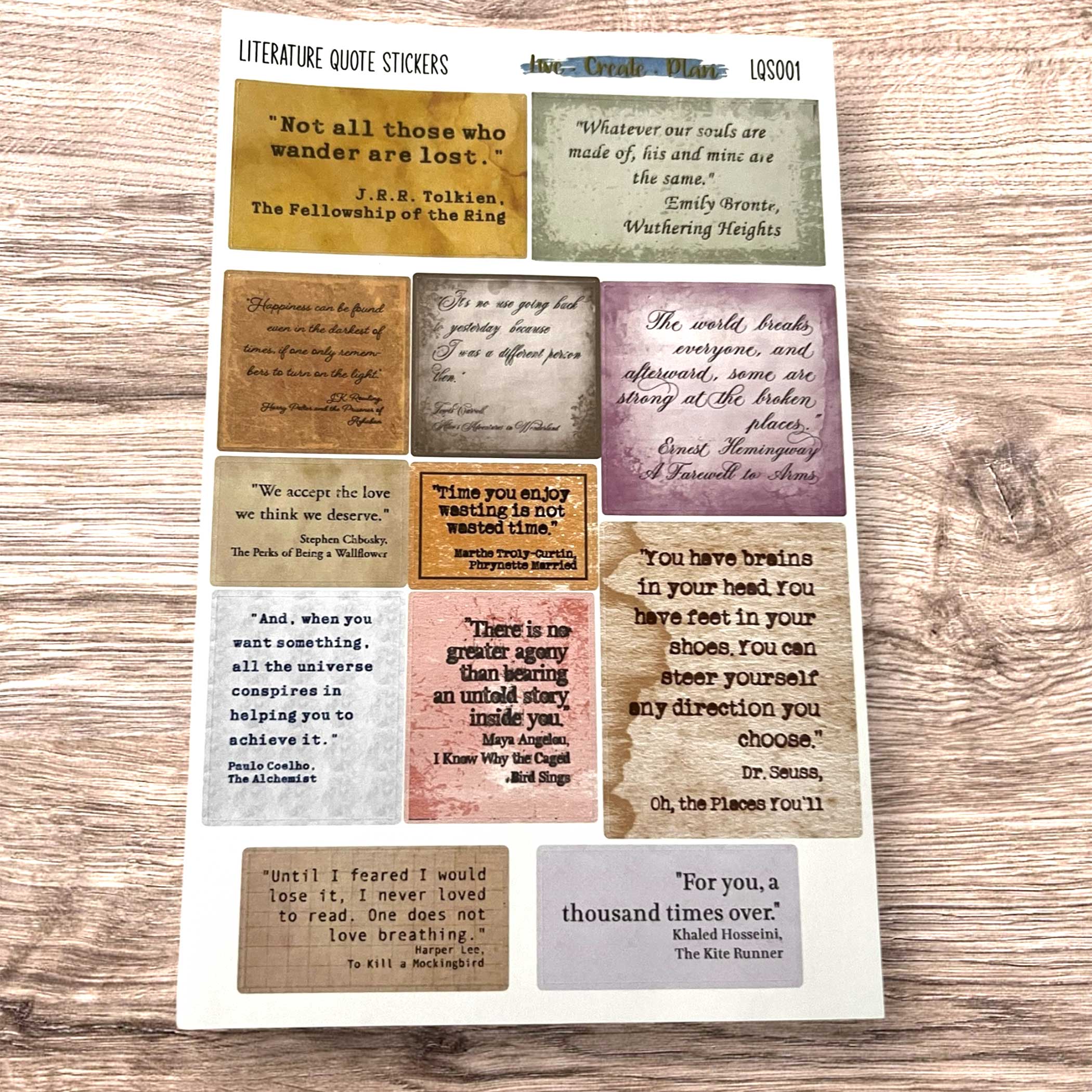 Vintage Style Literature Quotes Stickers - Image 3