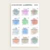 Watercolor 2026 mini calendars (Sunday start) printed sheet by Live Create Plan.